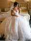 3D Floral Lace Wedding Dresses Vintage Ball Gown Wedding Dress AWD1456