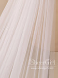 3D Flower Lace with Rhinestones Cathedral Veil Bridal Veil Wedding Veil ACC1187-SheerGirl