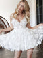 3D Flowers Fairy Short Prom Dress V Neck Homecoming Dress ARD2777