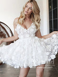 3D Flowers Fairy Short Prom Dress V Neck Homecoming Dress ARD2777-SheerGirl