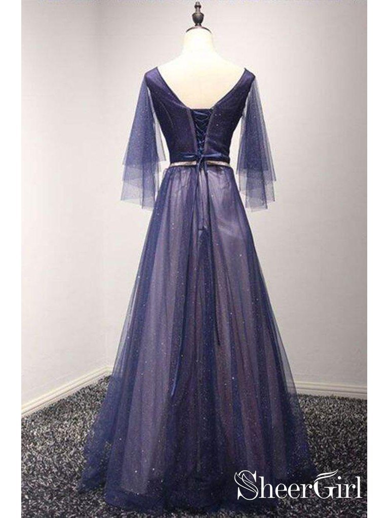 dark blue flowy dress A Line Beaded Navy Formal Dresses Pleated 3/4 Sleeve Maxi Prom Dresses ARD1031 A Line Beaded Navy Blue Formal Dresses Pleated 3/4 Sleeve Maxi Kylie Jenner Wears Navy have for any bridal GLAMOROUS Size:43.5