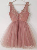 A Line Dusty Rose Homecoming Dresses Applique Cheap Cute Hoco Dresses ARD1119-SheerGirl