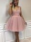 A Line Dusty Rose Homecoming Dresses Applique Cheap Cute Hoco Dresses ARD1119