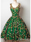 Una línea hasta la rodilla vestidos de fiesta verdes vestidos formales de encaje bordado de flores ARD1040 