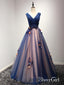 A Line Navy Blue Flower Appliqued Prom Dresses Bow Beaded Quinceanera Ball Gowns ARD1002