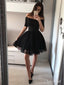 A Line Off the Shoulder Black Homecoming Dresses Chic Little Black Dress ARD1730