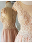 A Line Short Chiffon Prom Dresses Beaded Lace Cute Homecoming Dresses ARD1144