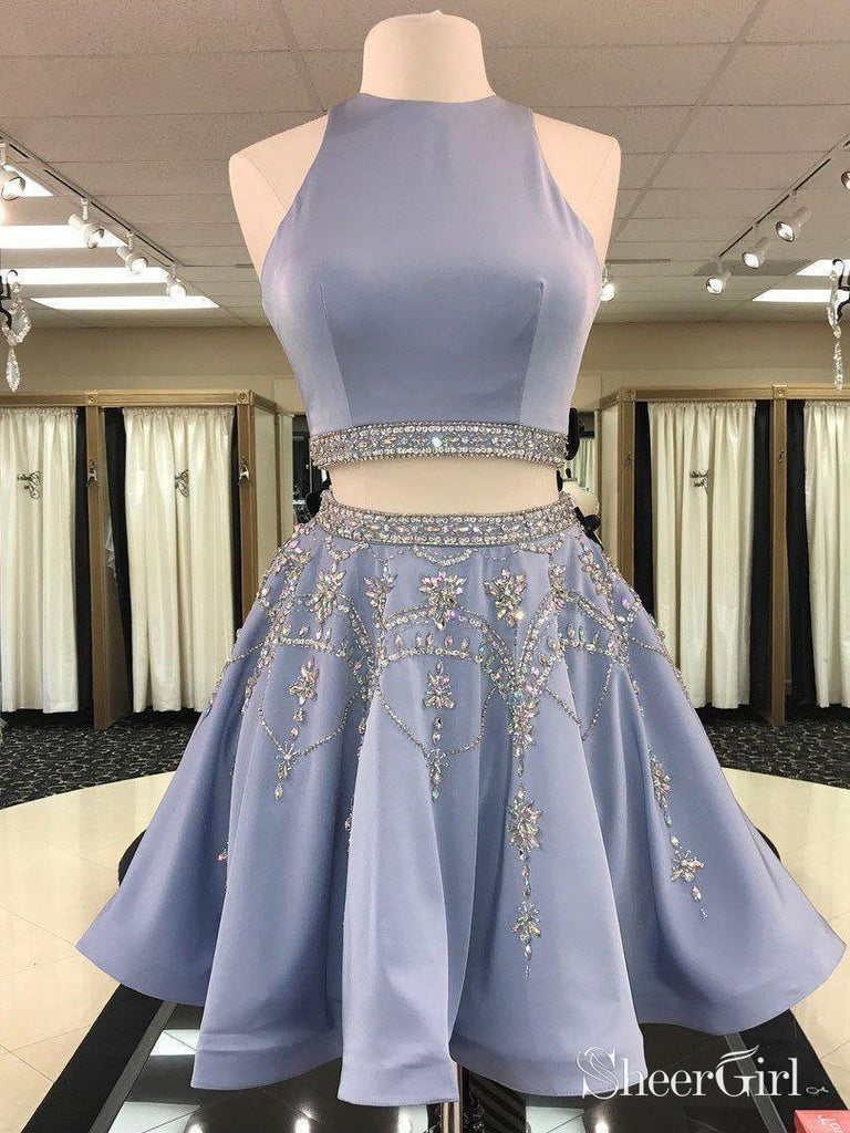 A-line Jersey Halter 2 Piece Homecoming Dresses,Cheap Homecoming Dress SheerGirl A-line Jersey Halter 2 Piece Homecoming Dresses,Cheap Homecoming Dress SheerGirl