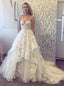 Una línea de vestidos de novia de encaje 3D Vestido de novia de tren capilla AWD1582