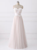 A-line Spaghetti Strap Sweetheart Neck Lace Cheap Wedding Dresses SWD0034-SheerGirl