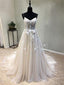 Jednoduché svatební šaty se špagetovým řemínkem A-line Srdíčkový krk SWD0033 
