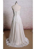 A-line Strapless Sweetheart Ivory Tulle Lace Beach Wedding Dresses,apd2237-SheerGirl