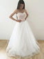 A-line Strapless Sweetheart Neck Lace and Tulle Simple Wedding Dresses SWD0031