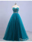 A-line Strapless Sweetheart Neck Sequin Long Prom Dresses APD2889