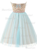 A-line Sweetheart Neck Shiny Beaded Short Homecoming Dresses APD2756-SheerGirl