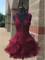Aplikované šaty z organzy s výstřihem do V, apd2565 