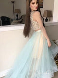 A-line/Princess Beaded Bodice High Low Two Piece Prom Dresses APD3059-SheerGirl