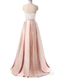 A-line/Princess Halter Simple Cheap Two Piece Prom Dresses APD3085-SheerGirl