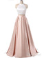 A-line/Princess Halter Simple Cheap Two Piece Prom Dresses APD3085