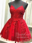 Appliqued Short Prom Dress Crossed Back Homecoming Dress ARD2775