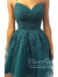 Backless Homecoming Dress Halter Neck Appliqued Short Prom Dress ARD2774-SheerGirl