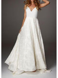 Backless Lace Beach Wedding Dresses Cheap Vintage Summer Wedding Dresses AWD1099-SheerGirl