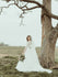 Backless Modest Vintage Lace Ball Gown Wedding Dresses with Sleeves AWD1310-SheerGirl