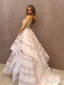 Backless Shiny Silver Beaded Ball Gown Prom Dresses Multi-Layered Prom Dress ARD1831