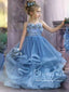 Společenské šaty Dívčí šaty s vrstveným tylem Dívčí šaty ARD2781 