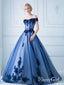 Ball Gown Off the Shoulder Lace Appliqued Long Prom Dresses APD3040