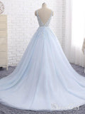 Ball Gown Prom Dresses with Train,See Through Wedding Dresses APD3178-SheerGirl
