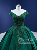 Ball Gown Sequins Sparkly Off the Shoulder Quinceanera Dresses with Corset Back ARD2853-SheerGirl
