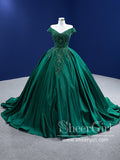 Ball Gown Sequins Sparkly Off the Shoulder Quinceanera Dresses with Corset Back ARD2853-SheerGirl