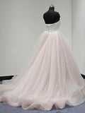 Ball Gown Strapless Sweetheart Neck Organza Cheap Wedding Dresses SWD0026-SheerGirl