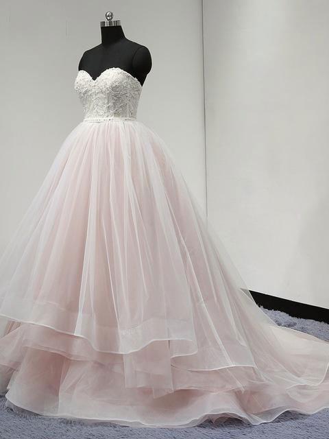 sweetheart neckline organza wedding dress See Through Organza Sweetheart Neck 3D flower Bridal Country Wedding Dress
