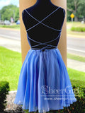 Beaded Bodice Flowy Chiffon Short Prom Dress Backless Homecoming Dress ARD2758-SheerGirl