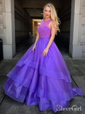 Beaded Bodice Lavender Ball Gown Prom Dresses Long Quinceanera Dress ARD1950-SheerGirl