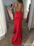 Beaded Spaghetti Straps Sweetheart Neckline Rhinestones Sash Red Prom Dresses ARD2510-SheerGirl