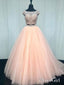 Beaded Top Two Pieces Prom Dresses with Cap Sleeves,2 Piece Pageant Dresses APD3168