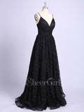 Black A Line Shiny Long Prom Dresses Sparkle Military Ball Gown Prom Dress ARD2106-SheerGirl
