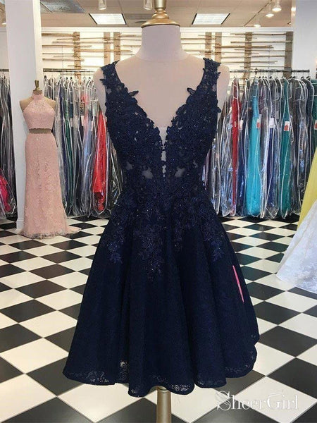 college formal dresses short Black Lace Homecoming for V Neck Appliqued Cheap Prom Dresses – SheerGirl gold metallic evening gown for women