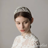 Blooming Crystal Snow Tiaras with Pearls ACC1140-SheerGirl