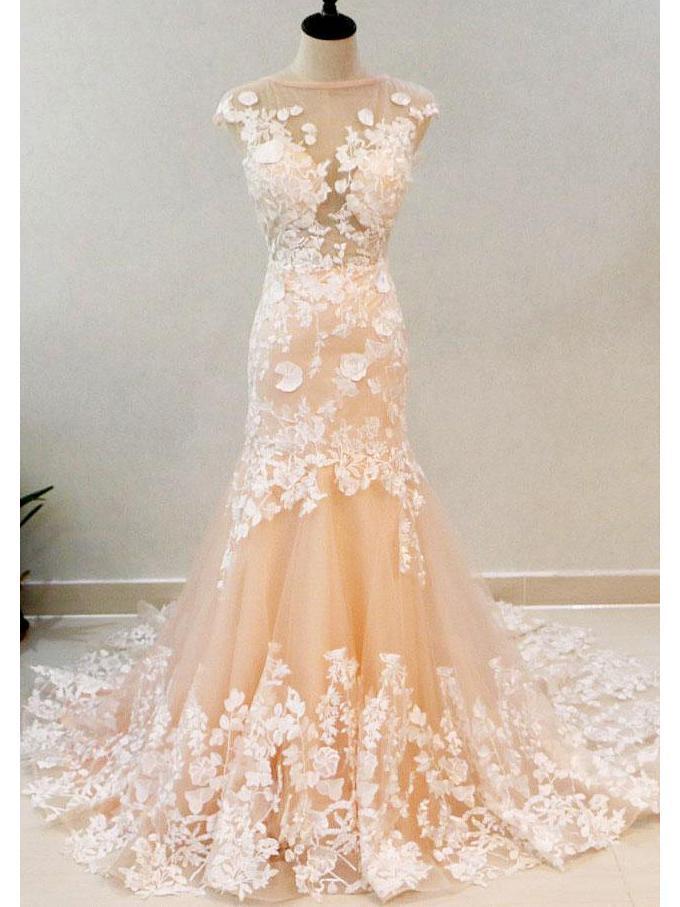 cream lace dresses for wedding Blush Mermaid Ivory Appliqued Trumpet Wedding Dress AWD1226 sleeve lace boho wedding Color:Blue flower J.Crew Women's Smocked maxi SUN 6/2 CHOCOLATE LUXE SATIN
