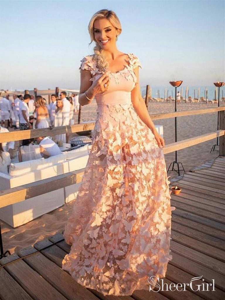 3d butterfly prom dress SZ1024 3D Butterfly Tulle Prom Dresses for Teens Slit Long Lace Applique A Line Formal Evening Party Gown for Women (Black,2,US,Numeric,2,Regular,Regular) at Amazon Women's Clothing store