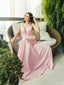 Blush Pink A-line Long Prom Dresses Sleeveless Formal Dresses ARD2338