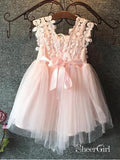 Blush Pink Cute Lace Toddler Flower Girl Dresses for Kids ARD1314-SheerGirl