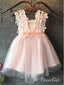 Blush Pink roztomilé krajkové batole květinové šaty pro děti ARD1314 