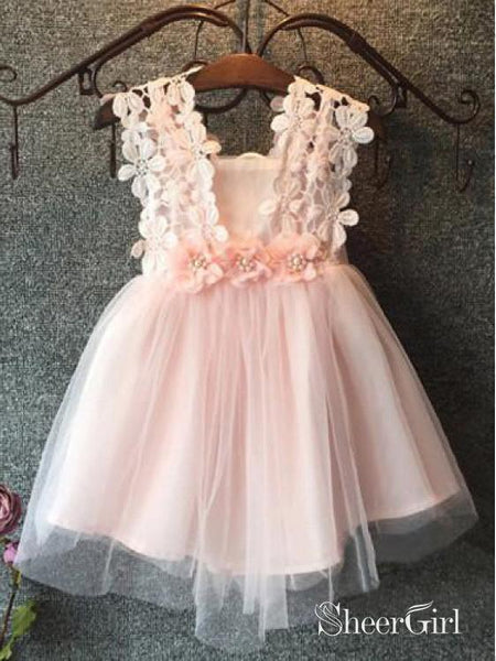 Blush Pink Cute Lace Toddler Flower Girl Dresses for Kids  SheerGirl
