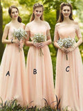 Blush Pink Mismatched Bridesmaid Dresses Wedding Guest Dress with Sleeves ARD1161-SheerGirl