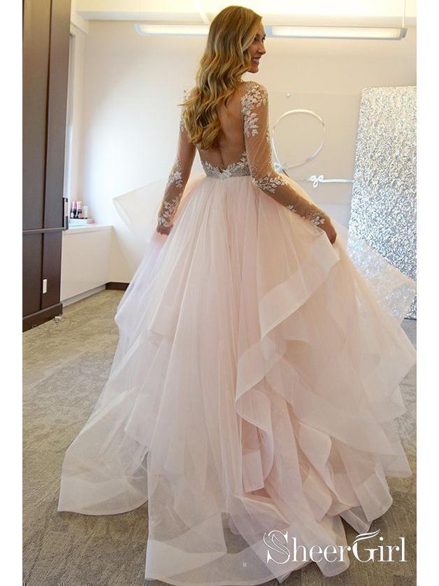 navy blue dress for baby girl Flounced Blush Tulle Fairy Destination Bridal Dress main image 1
